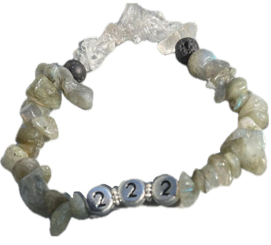 Angel Number + Gemstone Bracelet